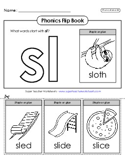 Phonics Flip Book (Sl-) Phonics Blends Worksheet