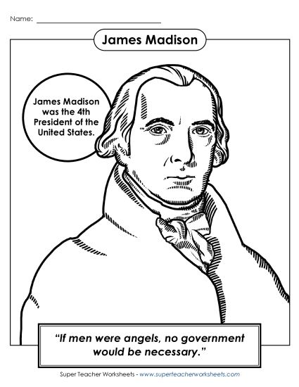 aPresident #4: James Madison<br>Coloring Page