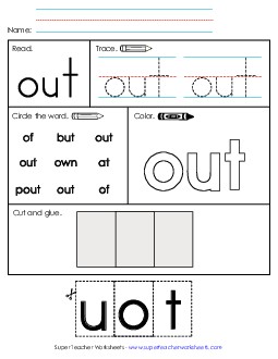 Worksheet 2: Out Sight Words Individual Worksheet