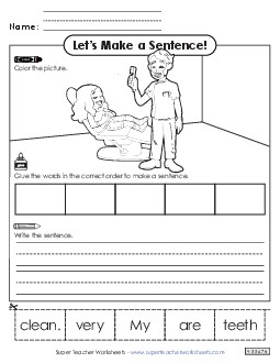 Make a Sentence Free Community Helpers Worksheet