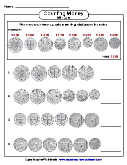 Running Total (UK) Money Uk Worksheet