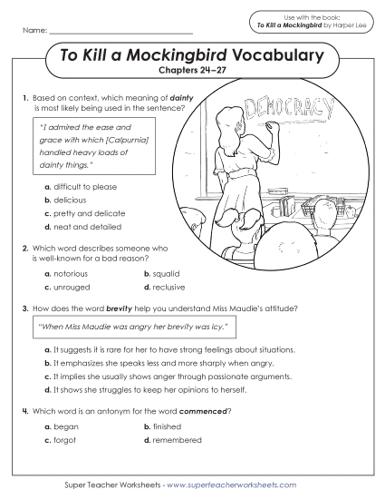 New Vocabulary Questions for Chapters 24–27 Worksheet New Vocabulary Questions for Chapters 24–27 Worksheet