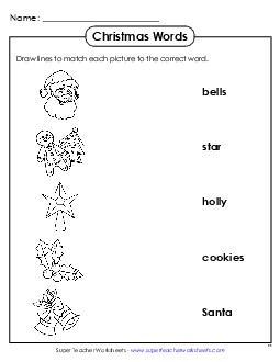 Matching Worksheet Christmas Worksheet