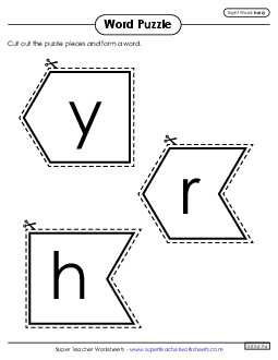 Word Puzzle: Hurry Sight Words Individual Worksheet