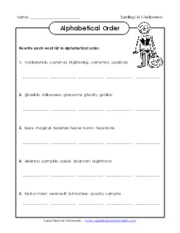 ABC Order Groups  Spelling E Worksheet