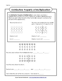 Distributive Property (Basic) Multiplication Worksheet