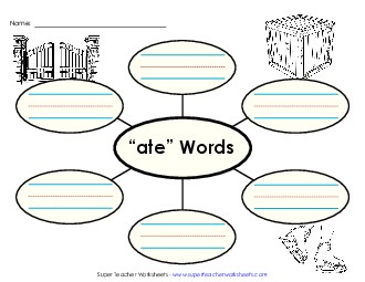 Word Web (-ate) Word Families Worksheet