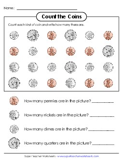 Count the Coins Counting Money Worksheet