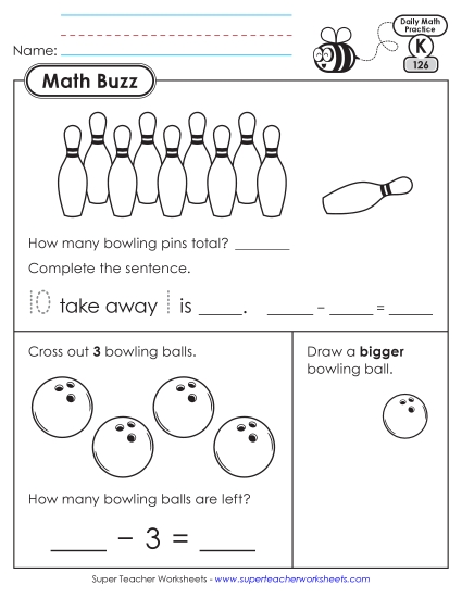 New Kindergarten Math Buzz: Week 26<br>Worksheets 126 through 130 Worksheet New Kindergarten Math Buzz: Week 26<br>Worksheets 126 through 130 Worksheet