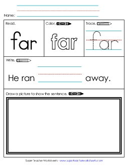 Worksheet 3: Far Sight Words Individual Worksheet