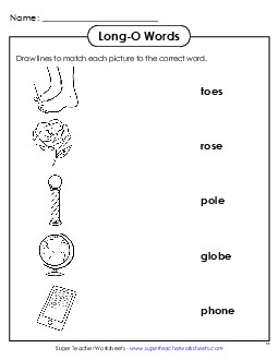 Matching Worksheet Phonics Long Short O Worksheet