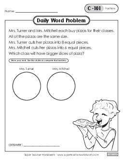 Daily Word Problems  C-101 through C-105 Worksheet