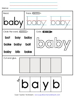 Baby (Sight Word) Sight Words Individual Worksheet