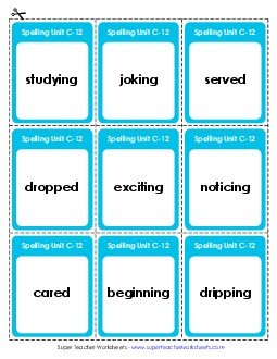 Flashcards (C-12) Spelling C Worksheet