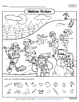 Hidden Picture: Winter Hidden Pictures Worksheet