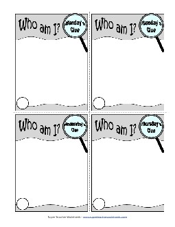 Who Am I? Challenge Challenges Worksheet