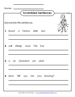 Scrambled Sentences (A-25) Spelling A Worksheet