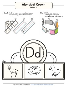 Letter D Hat Alphabet Worksheet