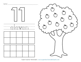 Apple Counting Mats (11-20) Worksheet