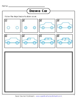 Draw a Car Learning To Draw Worksheet