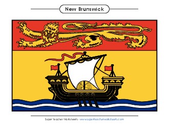 New Brunswick Flag (Full Colour) Canada Worksheet