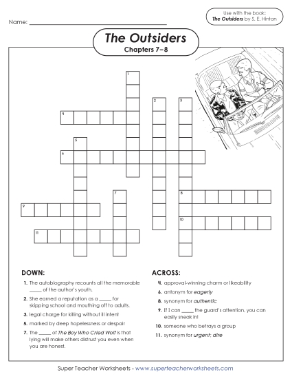 New Vocabulary Crossword (Chapters 7–8) Worksheet New Vocabulary Crossword (Chapters 7–8) Worksheet