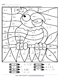 Mystery Picture: Parrot (0s-6s) Multiplication Worksheet