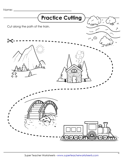 New Practice Cutting: Train Path Worksheet New Practice Cutting: Train Path Worksheet