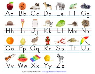 Alphabet Reference Page Worksheet