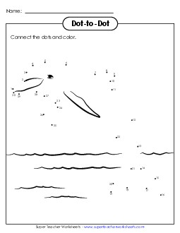 Counting to 30 Dot-to-Dot: Dolphin Worksheet