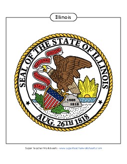 Illinois State Seal (Full-Color Version) States Individual Worksheet