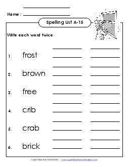 Write Twice (A-15) Spelling A Worksheet