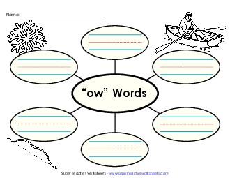 Word Web (-ow) Word Families Worksheet