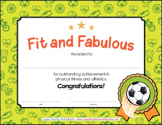 Fit and Fabulous Awards Worksheet