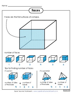 Faces Anchor Chart Geometry Worksheet