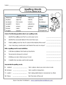 Question Worksheet (D-23) Spelling D Worksheet