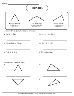 Equilateral, Isosceles, Scalene Free Geometry Worksheet