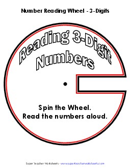 Number Wheel 3-Digits Place Value Worksheet