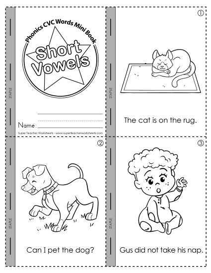 New CVC Short Vowels Mini Book Worksheet New CVC Short Vowels Mini Book Worksheet