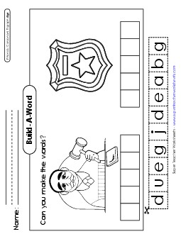 Build-A-Word: Judge and Badge Phonics Trigraphs Worksheet