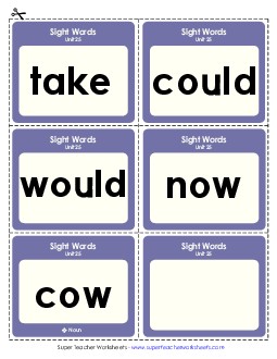 Flashcards (Unit 25) Sight Words Worksheet