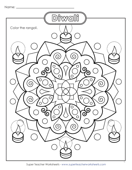 New Rangoli Coloring Page 3 Worksheet New Rangoli Coloring Page 3 Worksheet