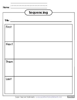 Sequencing Boxes (No Lines) First, Next, Then, and Last Graphic Organizers Worksheet