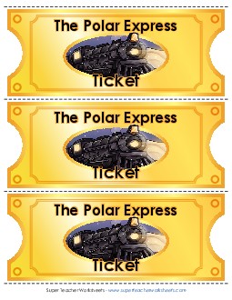 Polar Express Golden Ticket (Color) Picture Book Polar Express Worksheet