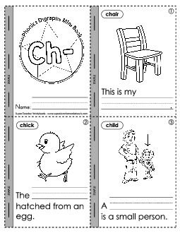 Mini-book 2: /ch/ Phonics Digraphs Worksheet