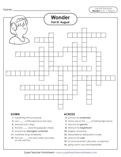 aVocabulary Crossword for Part 8