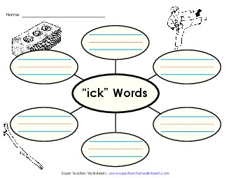 Word Web (-ick) Word Families Worksheet