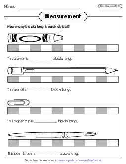 Office Supplies (Non-Standard Units) Measurement Worksheet