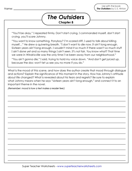 New Writing Prompt: Mood Worksheet New Writing Prompt: Mood Worksheet