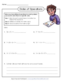 PEMDAS Worksheetr 5th Grade Math Worksheet